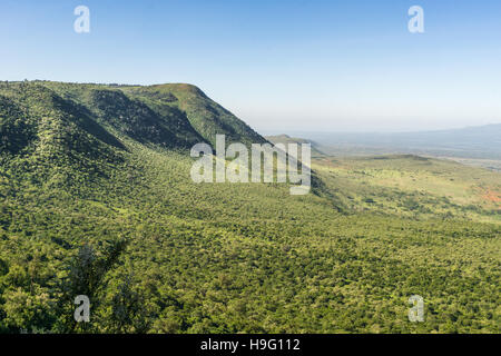 Vue sur la Grande Vallée du Rift au Kenya d'un point de vue Banque D'Images