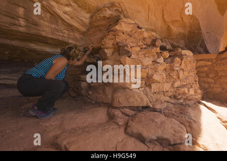 L'Utah, Tortue, Mule Canyon, Tour, Grotte ruines Ancestral Puebloan Banque D'Images