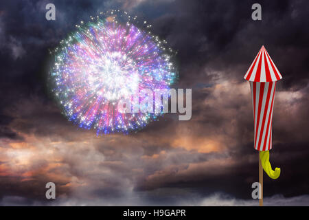 Image composite de fusée pour firework Banque D'Images