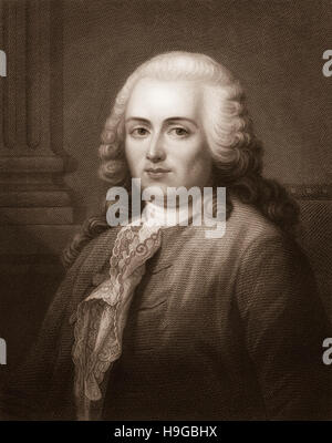 Portrait de Pascal Engel, Baron de Laune, 1727 - 1781, un économiste et homme d'État français Banque D'Images