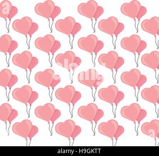 Ballons coeur seaux pattern design transparente Illustration de Vecteur
