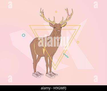 Creative deer vector illustration ou d'imprimer ou d'arrière-plan Illustration de Vecteur