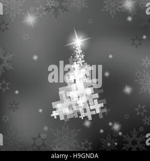 Arrière-plan de l'arbre de Noël créé avec des signes plus - version sombre Illustration de Vecteur