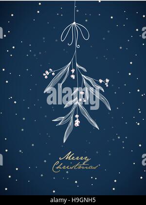 Illustration de Noël manuscrites avec de la GUI. Scène de nuit Illustration de Vecteur