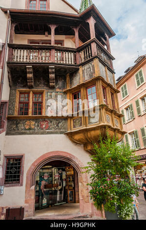 La maison Pfister à Colmar, l'architecture de la Renaissance, ville pittoresque pittoresque de l'Alsace, France Banque D'Images