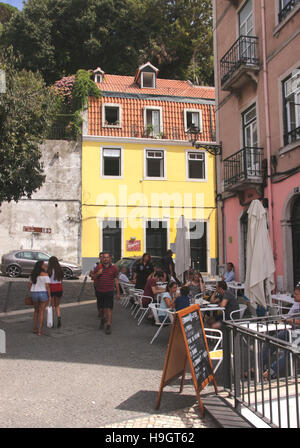 Restaurant à Alfama Lisbonne Portugal Banque D'Images