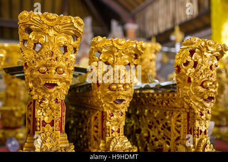 Instrument de musique traditionnel balinais gamelan 'Close-up' détails de décoration. Banque D'Images