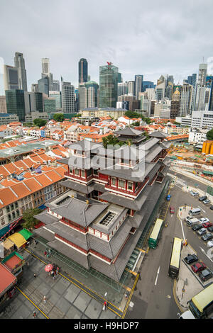 La relique de Bouddha du Temple de la dent dans le Chinatown de Singapour Banque D'Images