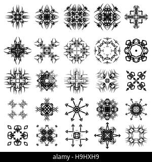 Ensemble de rosettes Tribal Tattoo Illustration de Vecteur