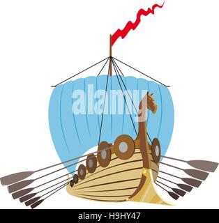 Drakkar Viking Ship Illustration de Vecteur