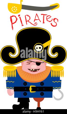 Cartoon funny pirate Illustration de Vecteur