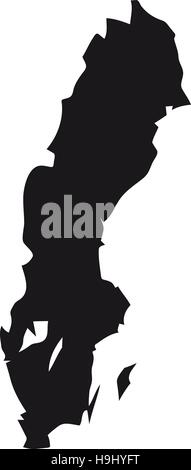 Carte de la Suède Illustration de Vecteur