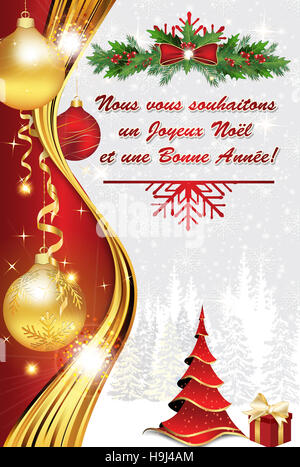 Carte de voeux d'entreprise pour célébrer l'arrivée de la nouvelle année : Nous vous souhaitons un Joyeux Noël et une Bonne Année Banque D'Images