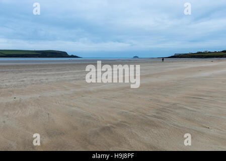 Une vaste étendue de plage de Daymer Bay, North Cornwall. La plage est très populaire auprès des familles et des visiteurs au cours de l'été. Banque D'Images