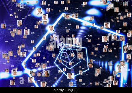 Image composite de sphère de portraits et des numéros Banque D'Images