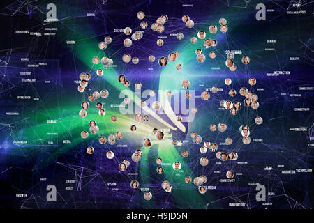 Image composite de sphère de portrait et de mots Banque D'Images