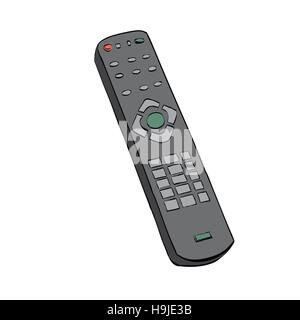 Télévision avec télécommande, illustration couleur Illustration de Vecteur