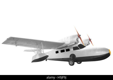 Retro style avion isolé sur fond blanc avec clipping path Banque D'Images