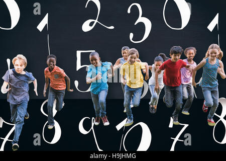 Amis de courir dans le parc Banque D'Images