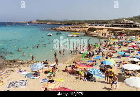 L'Espagne, Îles Baléares, Ibiza, plage Cala Comte Banque D'Images