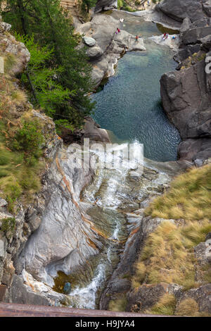 L'Italie, vallée d'Aoste, cascade de Lillaz Banque D'Images