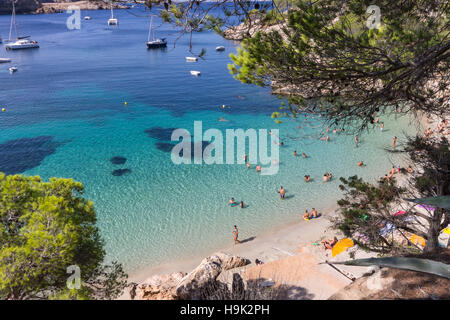 L'Espagne, Îles Baléares, Ibiza, Cala Salada beach Banque D'Images