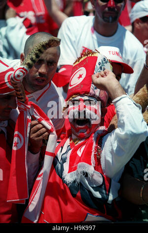 Tunisie FANS ENGLAND V TUNISIE 10 Juin 1998 Banque D'Images