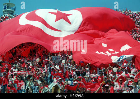 Tunisie FANS ENGLAND V TUNISIE 10 Juin 1998 Banque D'Images