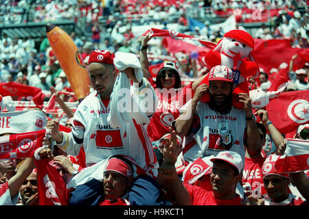 Tunisie FANS ENGLAND V TUNISIE 10 Juin 1998 Banque D'Images