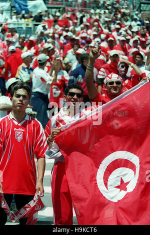 Tunisie FANS ENGLAND V TUNISIE 10 Juin 1998 Banque D'Images