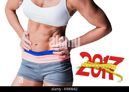 Image composite 3D de milieu de la femme athlète Banque D'Images