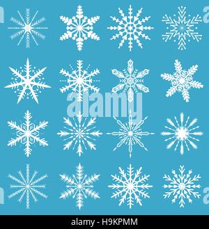 Flocons de set. Icônes . pour Noël arrière-plan. Vector illustration Illustration de Vecteur