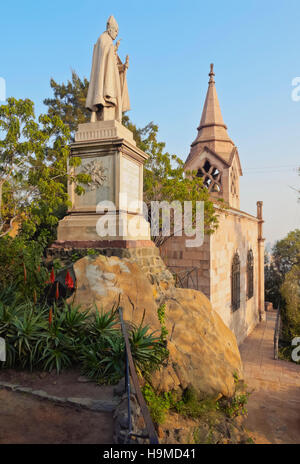 Le Chili, Santiago, vue de la colline de Santa Lucia. Banque D'Images