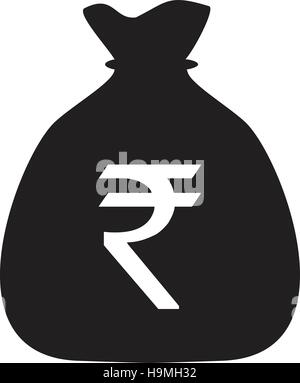 Rupee argent sac Illustration de Vecteur