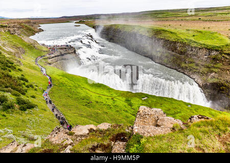 La nature, magnifique, chute de l'eau, cascade, Gullfoss, Islande, point d'intérêt, le Golden triangle, cercle d'or, zone touristique Banque D'Images