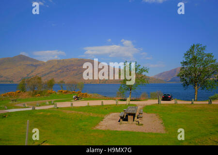 Pique-nique Loch Eil Scotland uk en Scottish Highlands à l'ouest de Kinlochleven et juste à côté de la A82 sud ouest de Fort William Banque D'Images