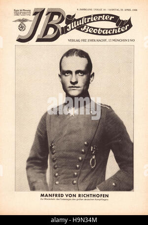 1931 Illustrierte Beobachter front page baron Manfred von Richthofen Banque D'Images