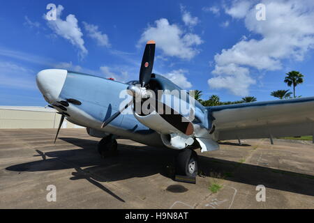 Un des avions d'époque dans un musée de Galveston. Banque D'Images