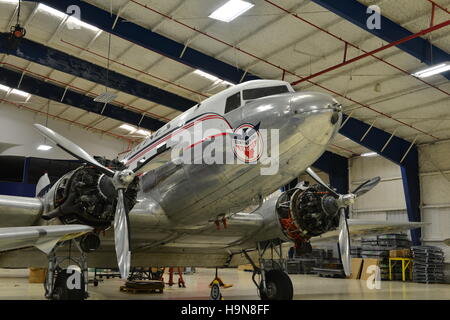 Un des avions d'époque dans un musée de Galveston. Banque D'Images