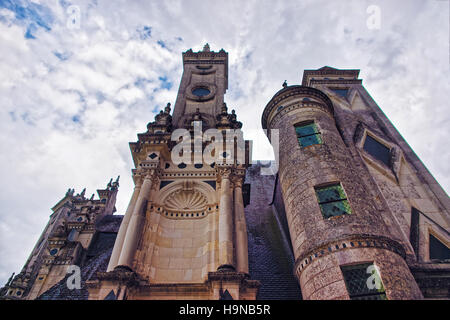 Fragment de Château de Chambord palais, Eure et Loir Ministère de la région de la vallée de la Loire, France. Banque D'Images