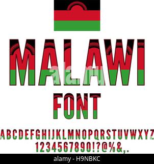 Drapeau Malawi Font Illustration de Vecteur