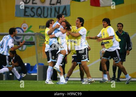 MAXI RODRIGUEZ & Hernan Crespo ARGENTINE V MEXIQUE LEIPZIG Allemagne 24 Juin 2006 Banque D'Images