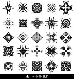 Ensemble de rosettes Tribal Tattoo Design Banque D'Images
