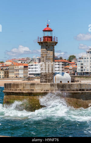 Leuchtturm à Foz de Douro, Portugal Banque D'Images