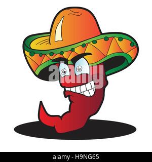 Poivre mexicain personnage - vector illustration Illustration de Vecteur