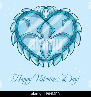 Happy valentines day cartes avec coeur de glace - vector Illustration de Vecteur