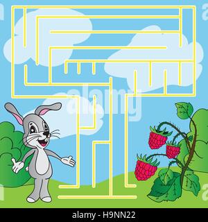Puzzle pour enfants - lumineux - labyrinthe simple vector illustration Illustration de Vecteur