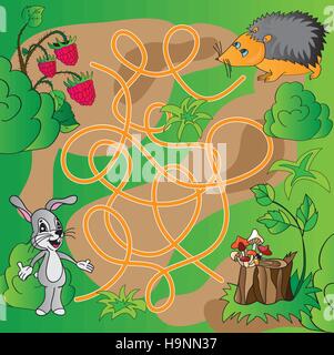 Puzzle pour enfants - lumineux - labyrinthe simple vector illustration Illustration de Vecteur