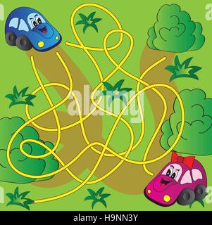 Puzzle pour enfants - lumineux - labyrinthe simple vector illustration Illustration de Vecteur