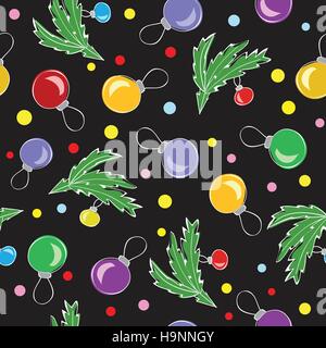 Décorations de Noël, boules, modèle sans couture - vector Illustration de Vecteur